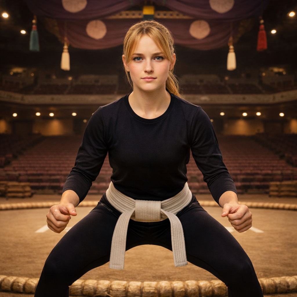 Sumo girl facing the camera