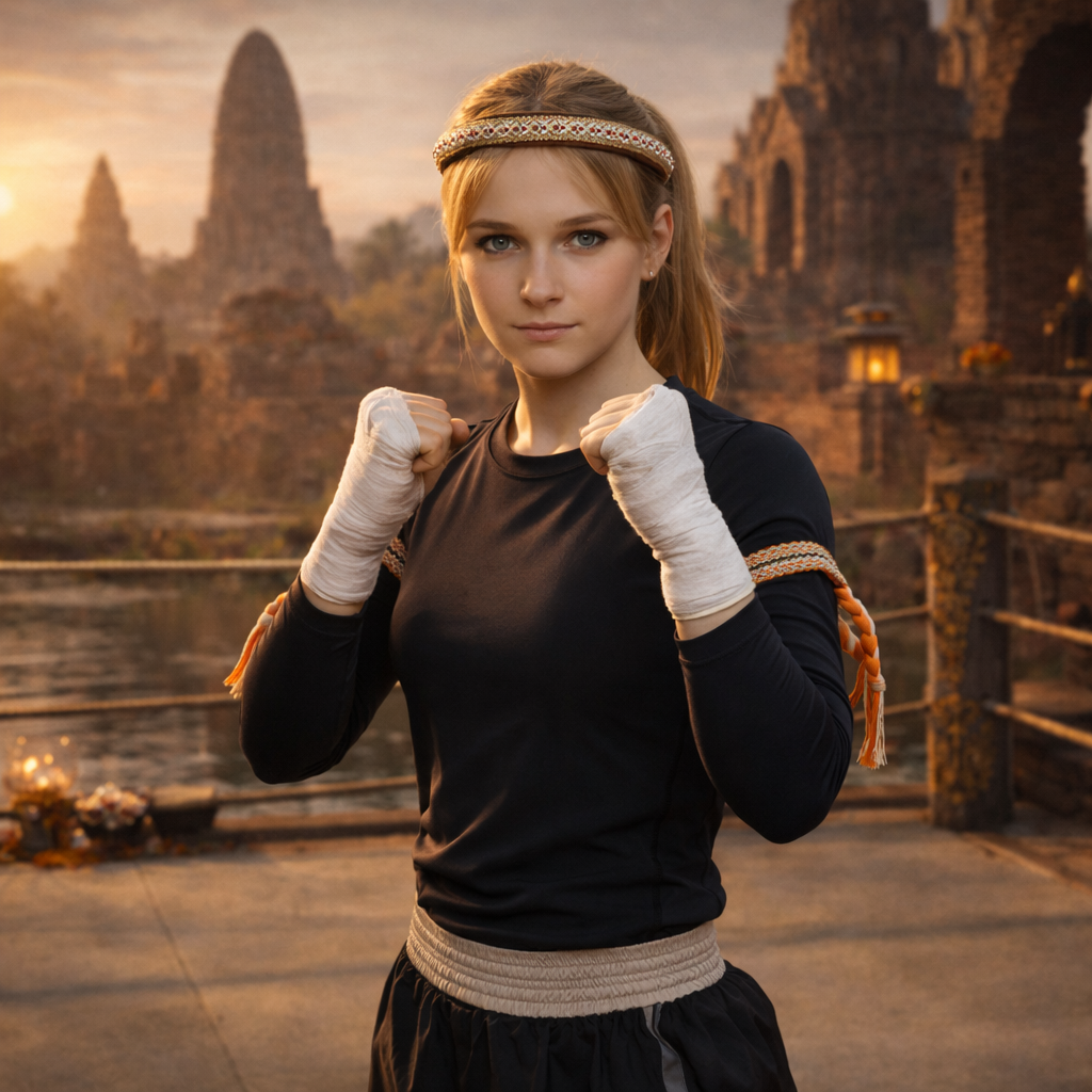 Muay Thai girl facing the camera