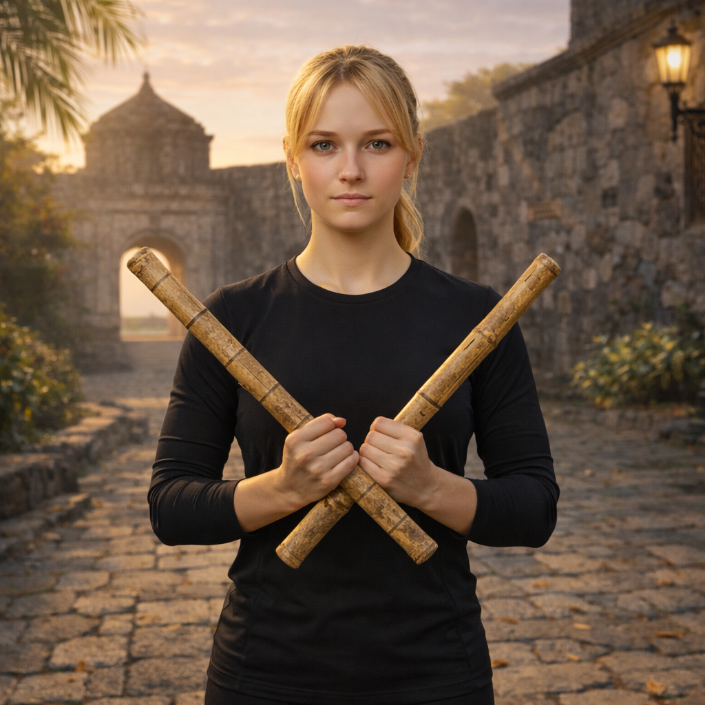 Arnis girl facing the camera